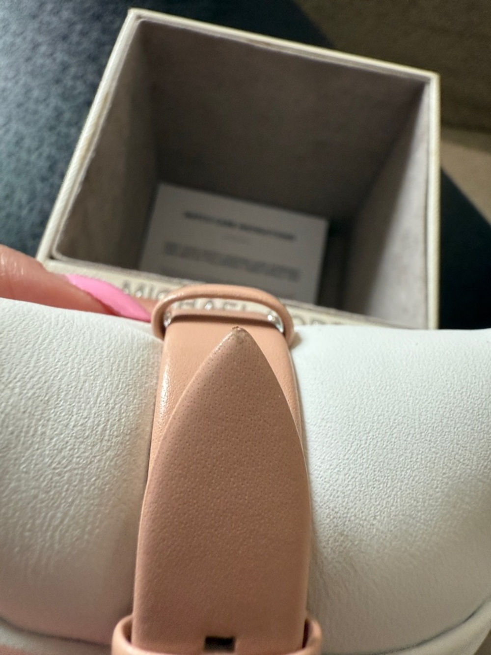Michael Kors Rose Gold Accents Pink Leather Strap Watch - Picture 2 of 5